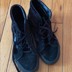 Black Hightop Velvet Vans